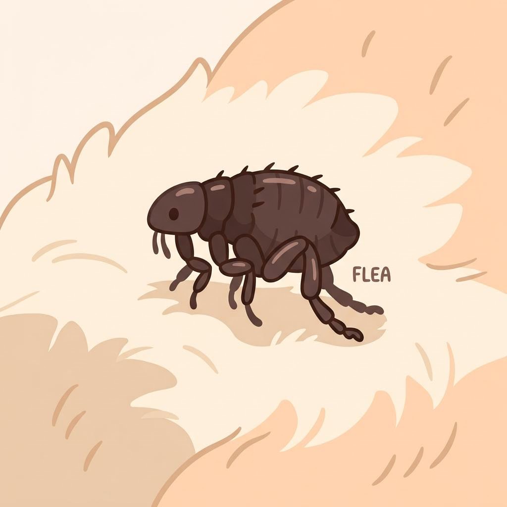 跳蚤(Flea)卡通插圖