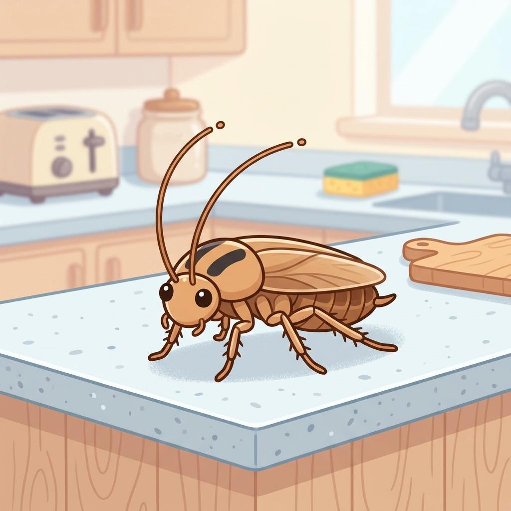 德國蟑螂(German Cockroach)卡通插圖